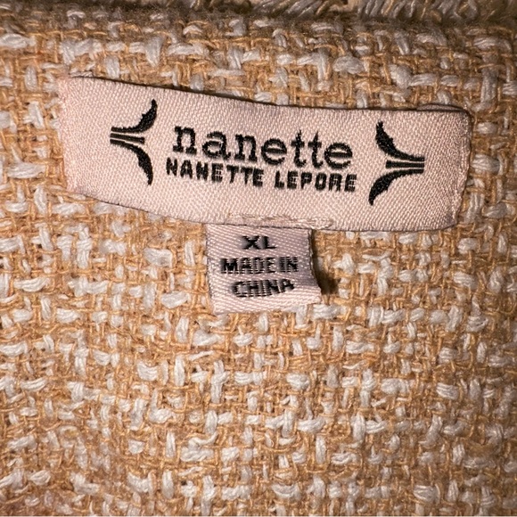 Nanette Lepore Taupe Tweed Collarless Blazer - Picture 2 of 6